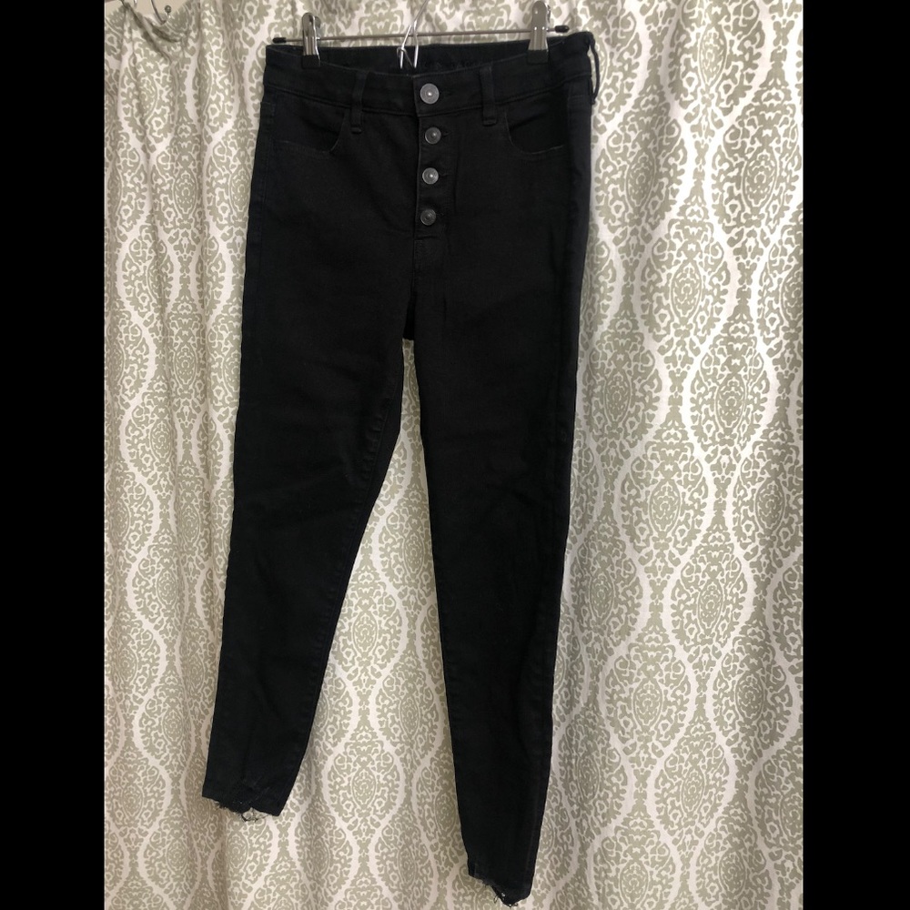 American Eagle High Rise Legging Crop Distressed